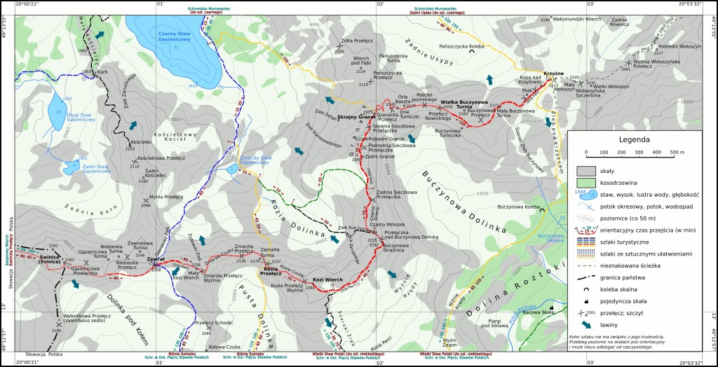 Orla Perć - mapa